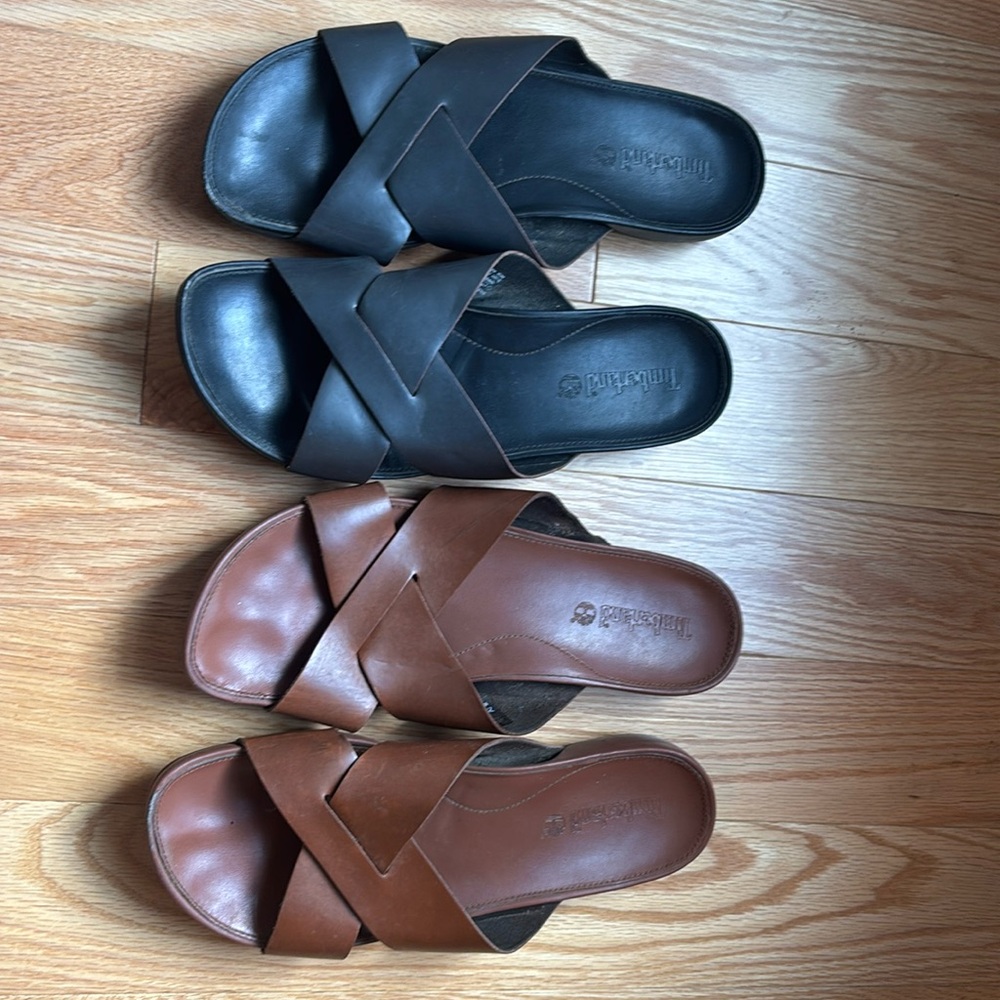 Timberland Women’s leather sandals. Two pairs. SZ: 8.5